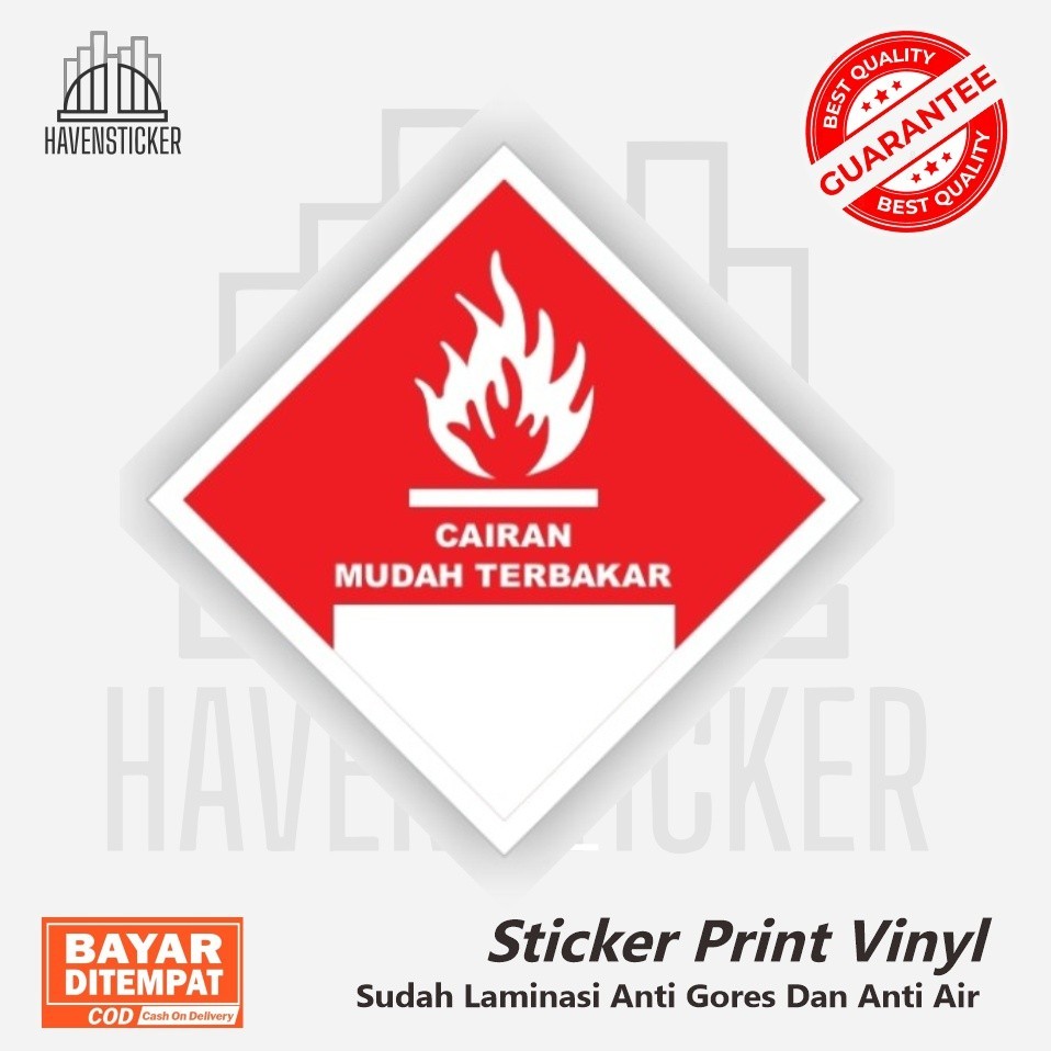 

STIKER LABEL PRINT VINYL SIMBOL LABEL K3 LIMBAH B3 HAZMAT CAIRAN MUDAH TERBAKAR