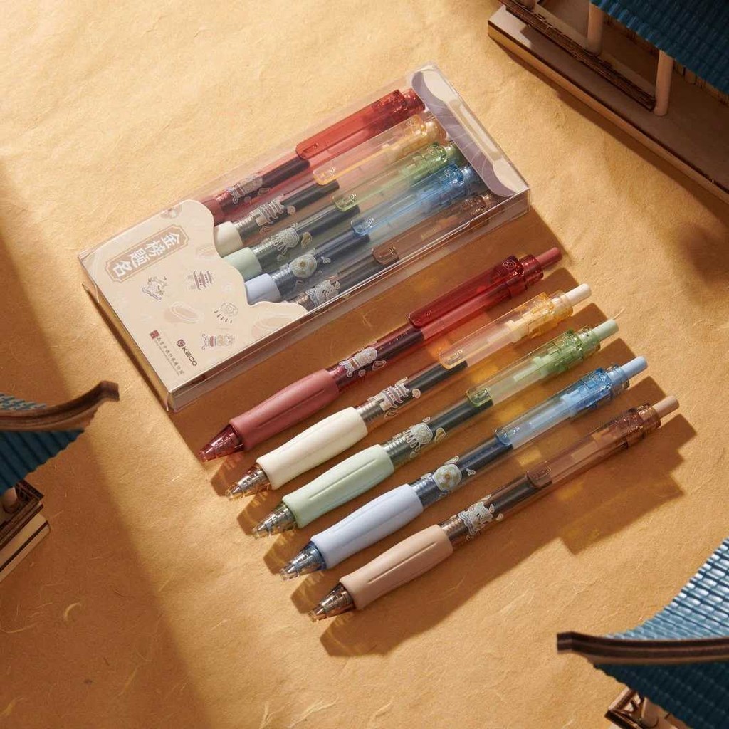 

Pena Pulpen Gel 0.5mm Quick Dry Black Ink 5 PCS
