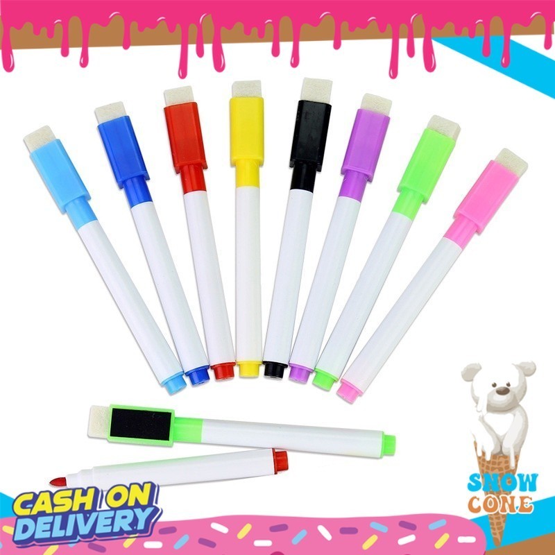 

Spidol Mini Magnet Papan Tulis White Board Dengan Penghapus / Sepidol Warna Warni Wipe And Clean Kecil