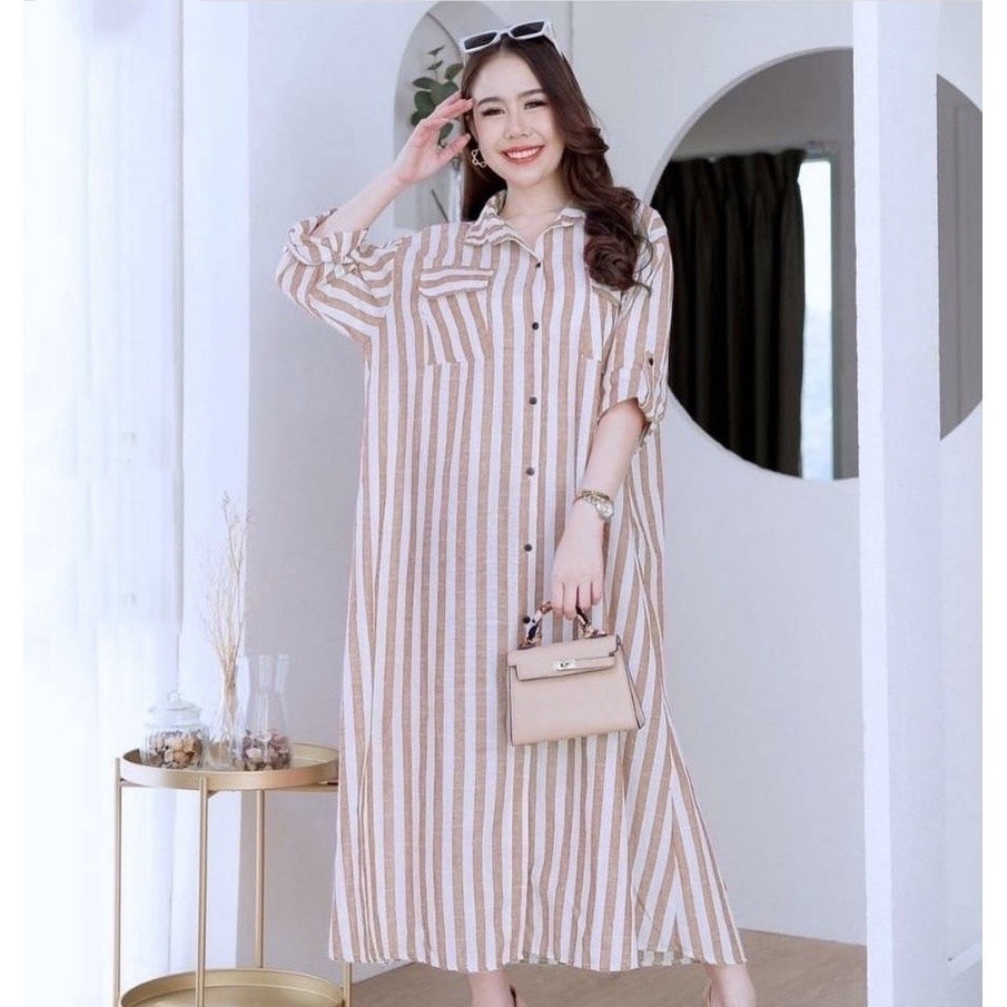GH - LONG TUNIK SALUR 0700 / TUNIK PANJANG WANITA BAHAN SALUR / TUNIK MUSLIM LENGAN 3/4 / TUNIK WANI