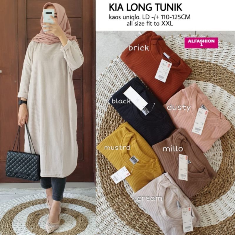 kia long tunik ori alfashion tunik jumbo ld 130 ld 100 ld 120 kaos tunik wanita tunik import tunik m