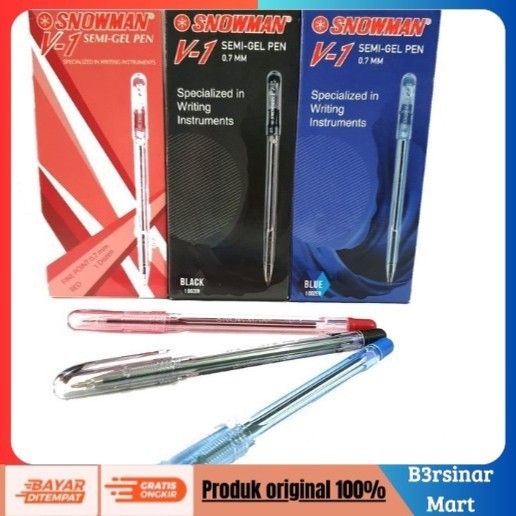 

[[KUALITAS TERBAIK]] PEN / PULPEN SNOWMAN V1 LUSINAN Hitam COD