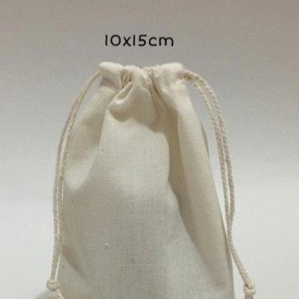 kantong kain blacu serut/Pouch serut kantong blacu/kain blacu serut - 15x20cm