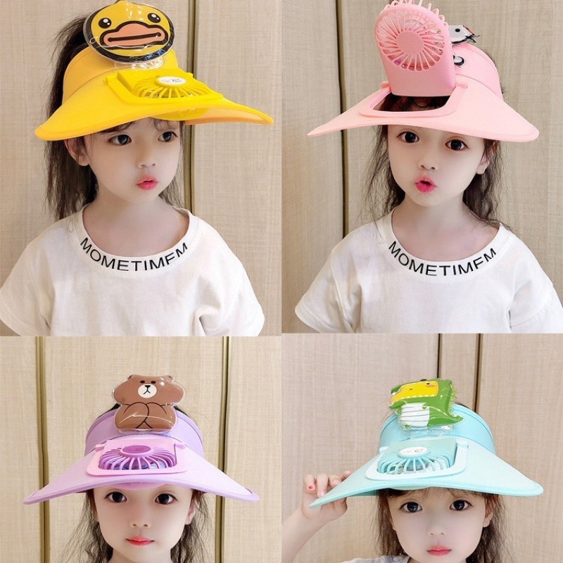 Topi dengan Kipas/Topi Anak-anak/Topi Musim Panas Pinggiran Udara Besar Topi Tahan Matahari dengan K