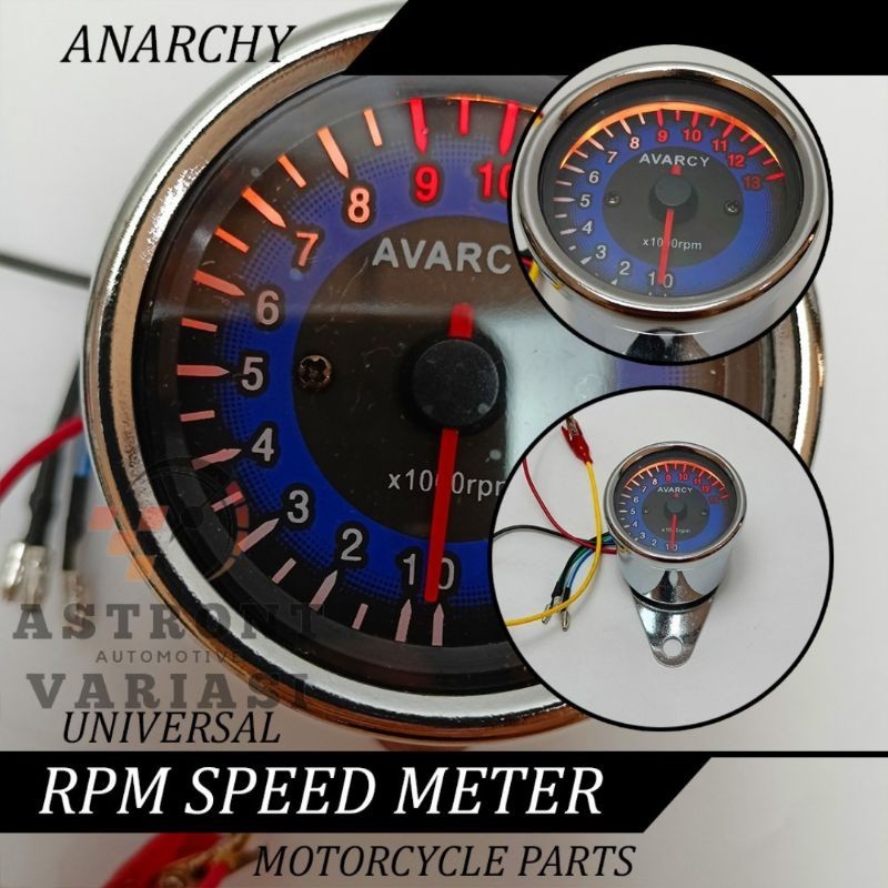 RPM Speed Meter Analog Speedometer Ampere Bulat Manual Chrome TerMurah BigBos Variasi