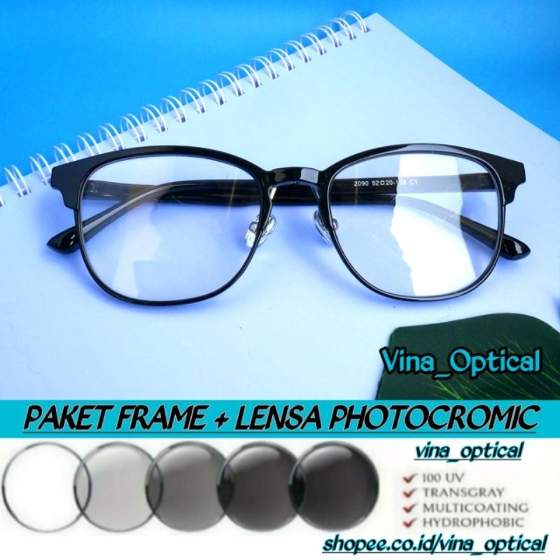 Baru Frame Kacamata Wanita Photocromic | Kacamata Minus Wanita | Frame Kacamata Pria | Kacamata Minu