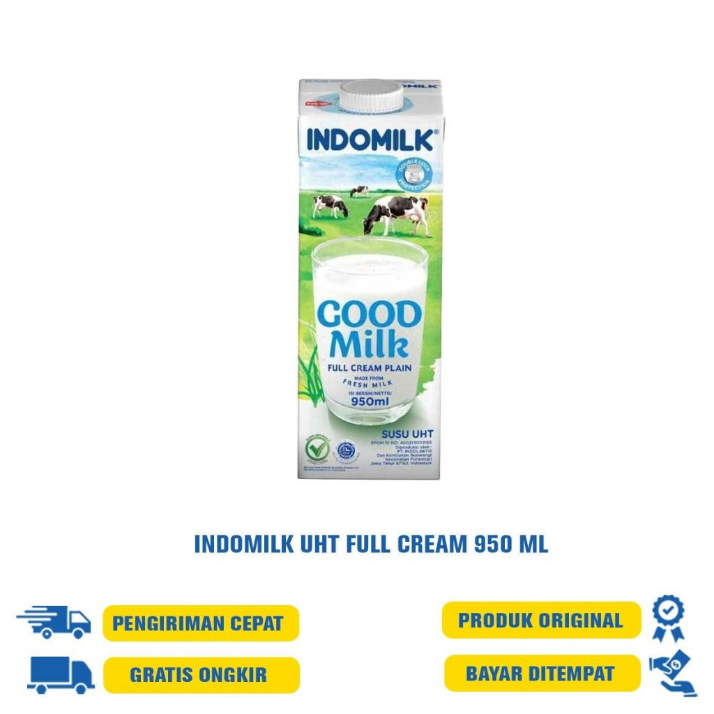 

SUSU INDOMILK UHT FULL CREAM DAN COKLAT 950ML/1000ML