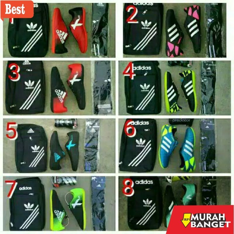 Sepatu futsal kekinian ( PAKET KOMPLIT ) sepatu futsal adidas ace &  x komponen ori