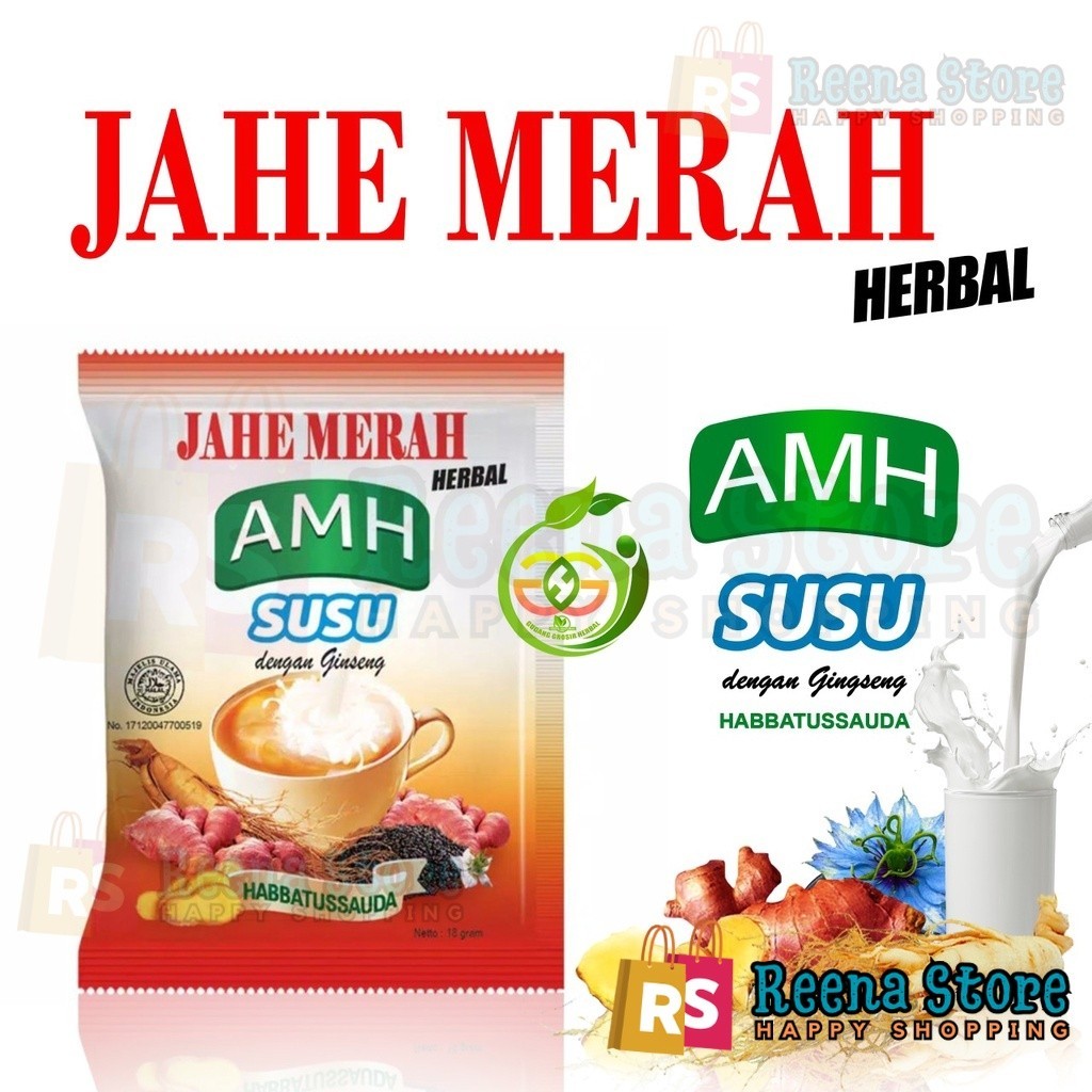 

Susu Jahe Merah @ 23 grAMH Original plus Gingeng 1 renceng (10 Sachet x 23 gr) - Reena Store