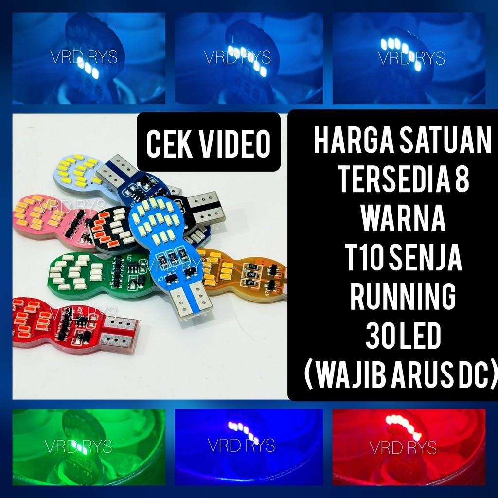 LAMPU LED SENJA MUNDUR T10 RUNNING 30 LED BERJALAN KEDIP 12 VOLT SUPER BRIGHT