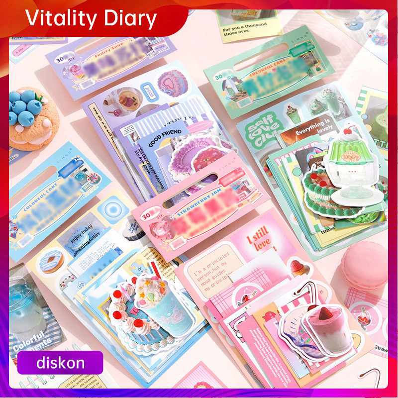 

【COD❤️】Paket Stiker Makanan Penutup Stiker Dekoratif Lucu Bahan Buku Besar Tangan Makanan Penutup VDY
