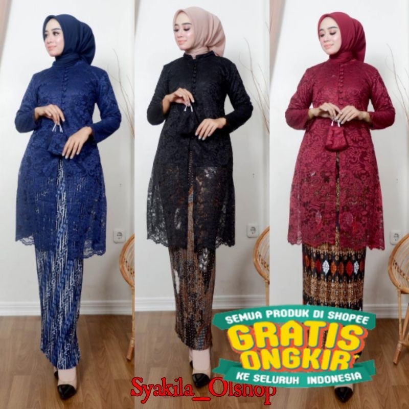 SET TUNIK BURKAT KANCING SERIBU / KEBAYA /KEBAYA BURKAT / SET TUNIK/KEBAYA WISUDA / KEBAYA KANCING /