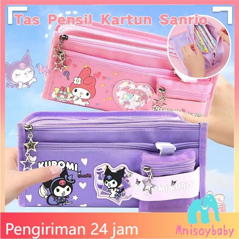 

【COD】Tas Pensil Kartun Sanrio Kapasitas Besar Tas Pensil Kuromi Melody Lucu Kotak Penyimpanan Alat Tulis Siswa Multifungsi