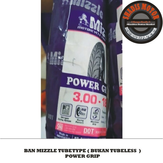 Ban Motor Merk Mizzle Biasa Tipe Power Grip Ukuran 300 Ring 18 Ban Motor Tubetype