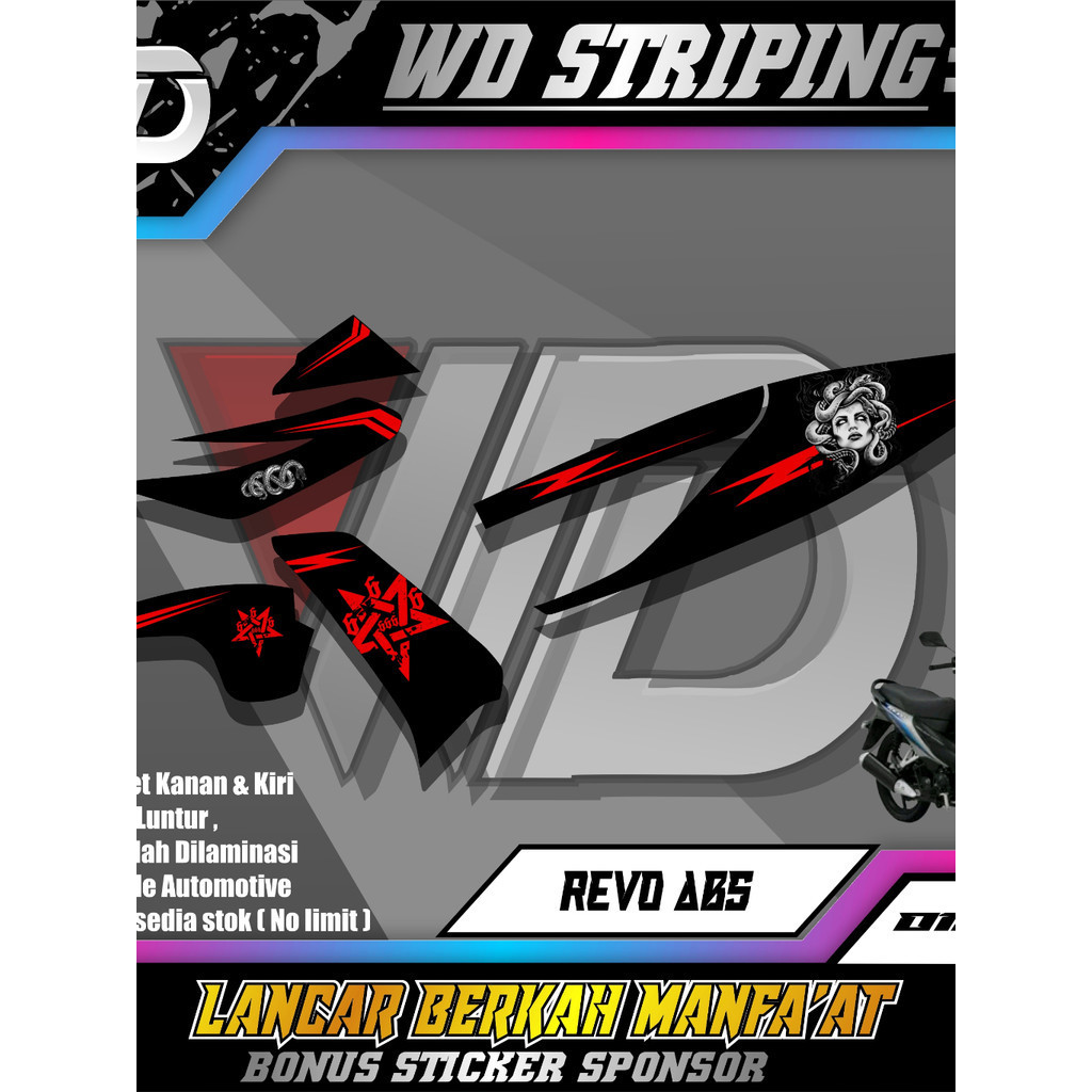 01861 REVO ABSOLUTE MEDUSA STIKER STRIPING MOTOR KEREN LIS VARIASI REVO ABSOLUTE MEDUSA STIKER MOTOR