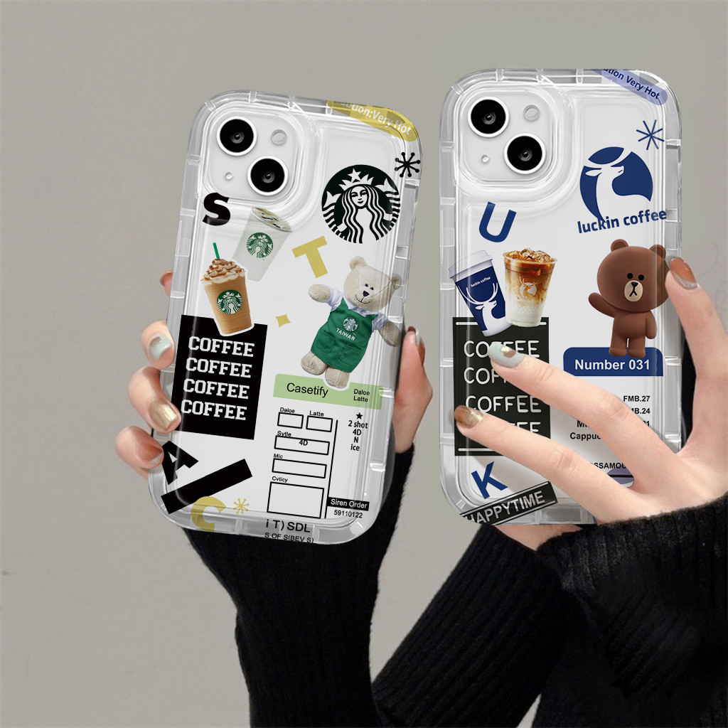 Starbucks Bear Sticker OPPO A1k A3s A5s/A12/A11k A9 A5 2020 A15/A15s A16 A16k/A16e A17 A17k A31 A37/