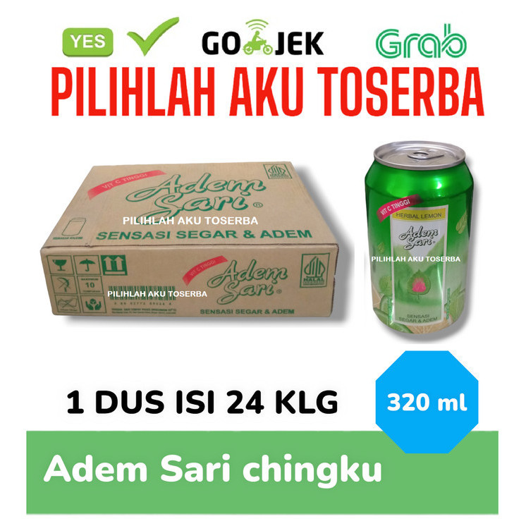 

ADEM SARI CHINGKU Rasa LEMON HERBAL KALENG 320 ml - ( HARGA 1 DUS ISI 24 kaleng )