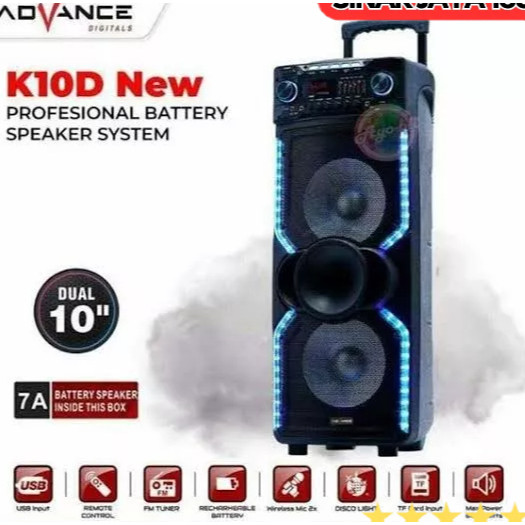 Speaker Advance K10D K12D PORTABLE BLUETOOTH SUARA MANTAP BERGARANSI - K8D