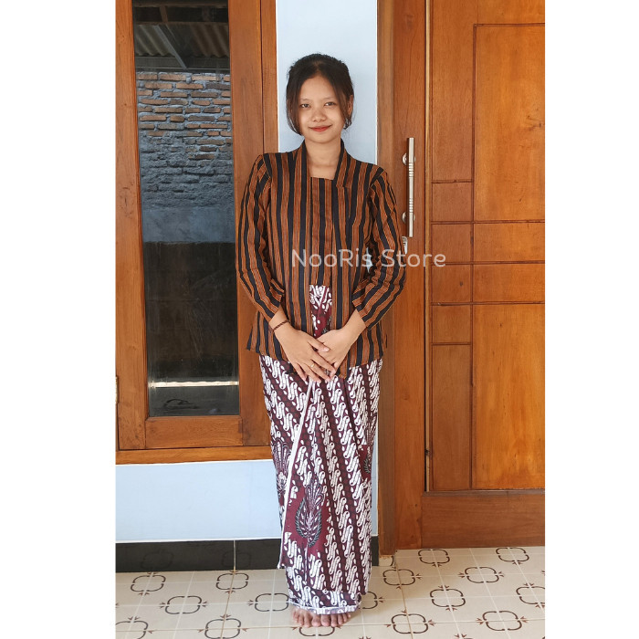 LURIK Setelan Baju Lurik nita + Jarik Baju Kebaya Lurik nita Bahan Tenun Sorjan Lurik
