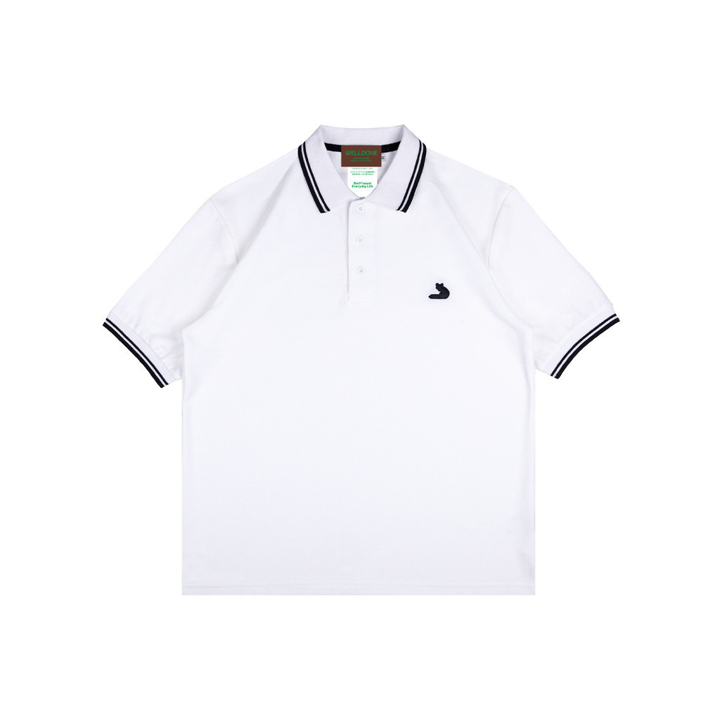 Welldone Kaos Kerah - T shirt Polo Honeycomb White Unisex