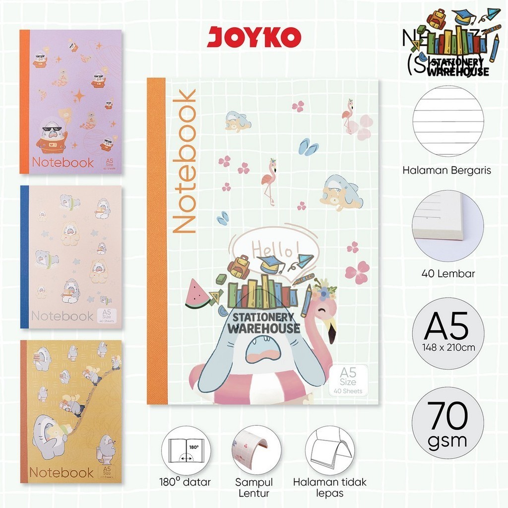 

Buku Tulis Catatan Bergaris Ruled Notebook Joyko NB-731 Shally A5