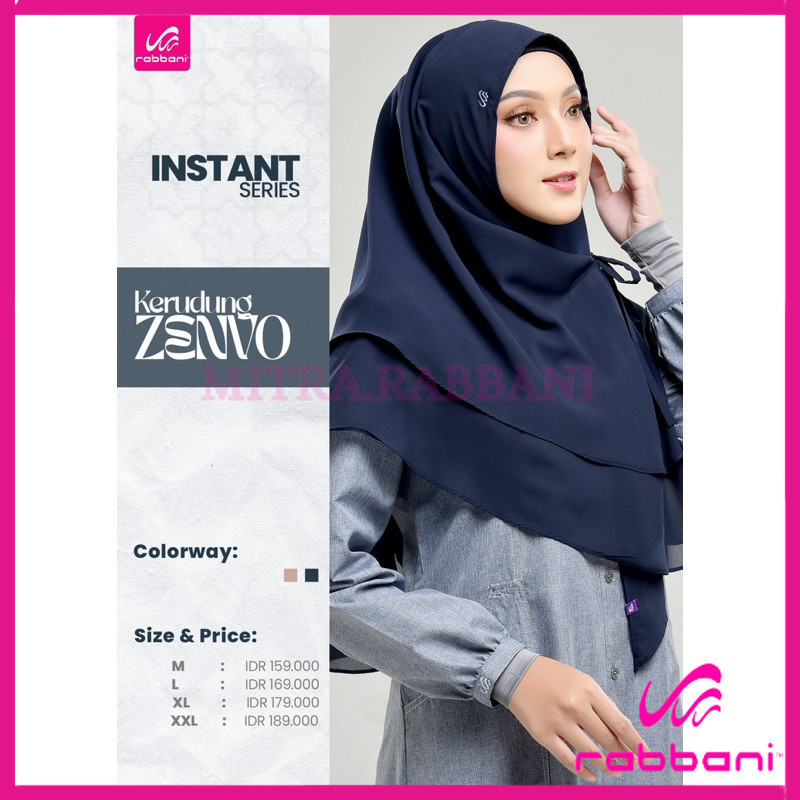 RABBANI ORI - NEW KERUDUNG ZENVO INSTAN RABBANI NON PET Mitra Rabbani