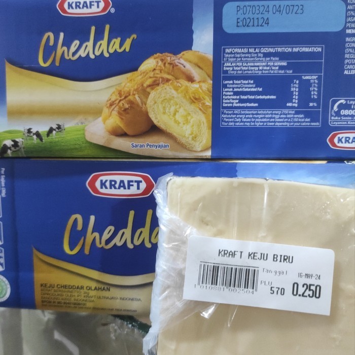 

Keju Kraft Cheddar Curah 250gr