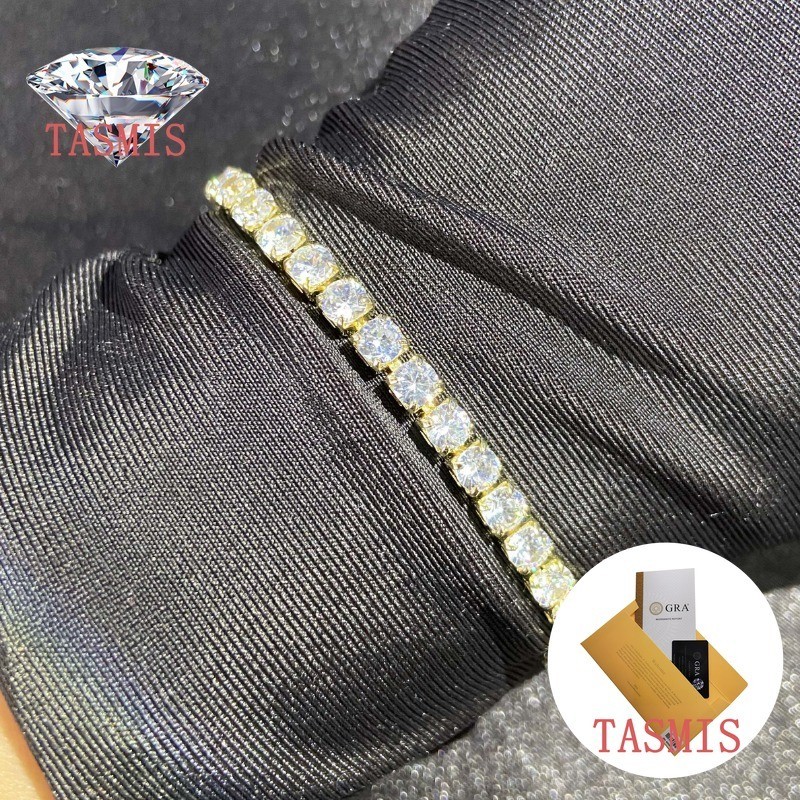 TASMIS Gelang Tenis Emas 18K Satu Baris Bracelet Pasangan Pria dan Wanita Stok
