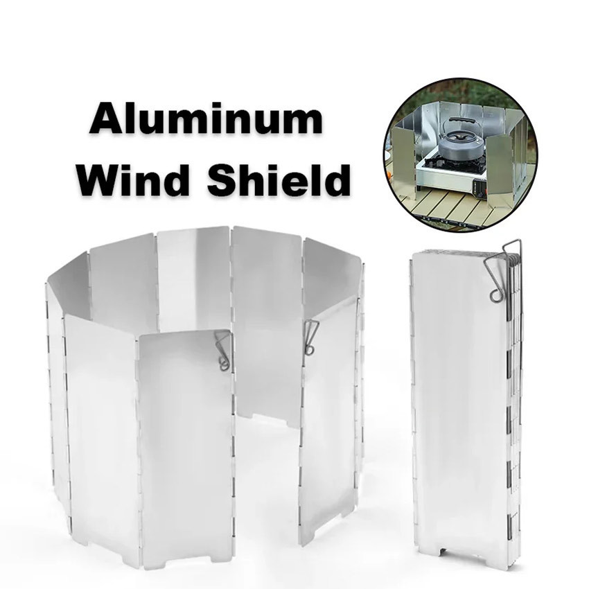 Windshield Pelindung Angin Kompor Camping Outdoor Plat Penahan Angin Kompor Camping Portable
