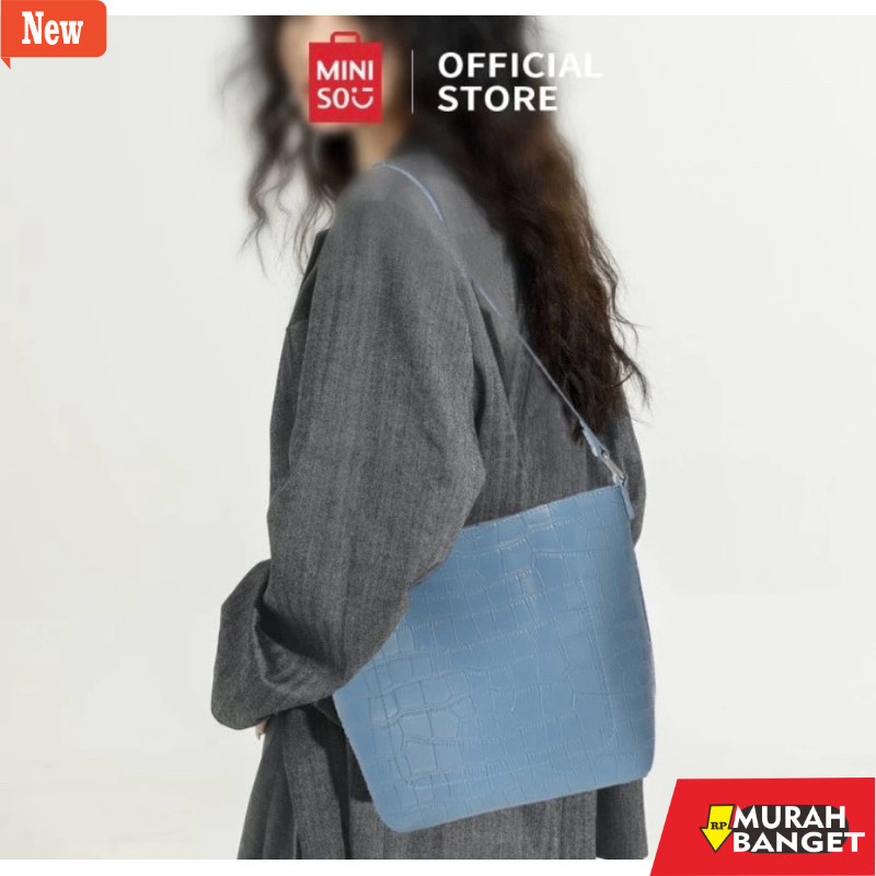 Tas Bulan Sabit Wanita Shoulder Bag Miniso croco Original