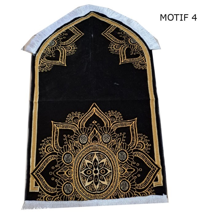 Sajadah Turki Quba Hitam Kiswah Black Bahan Lembut Tebal Murah - Motif 4
