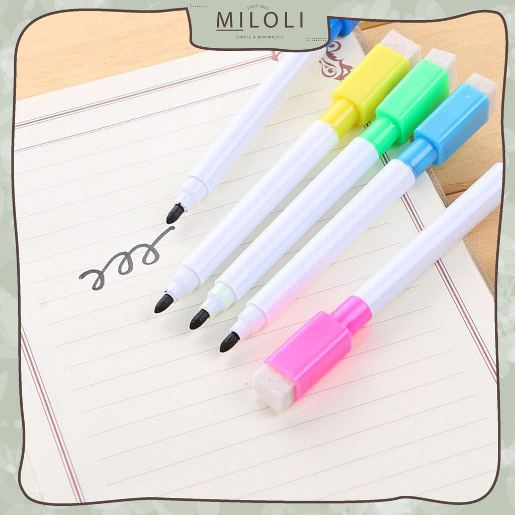 

[MILOLI] 1Pcs WHITEBOARD SPIDOL PEN WITH BRUSH Erasable Pen Writing Art Craft - D0072