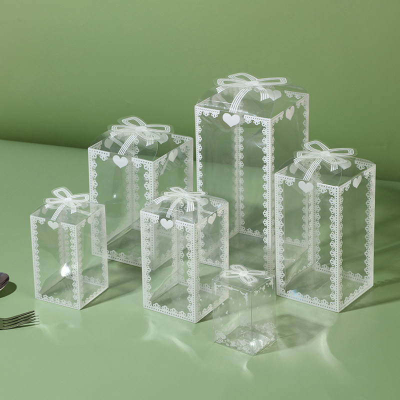 

10pcs Clear PVC Box Packing Wedding/Christmas Favor Cake Packaging Chocolate Candy Dragee Apple Gift Event Transparent Box
