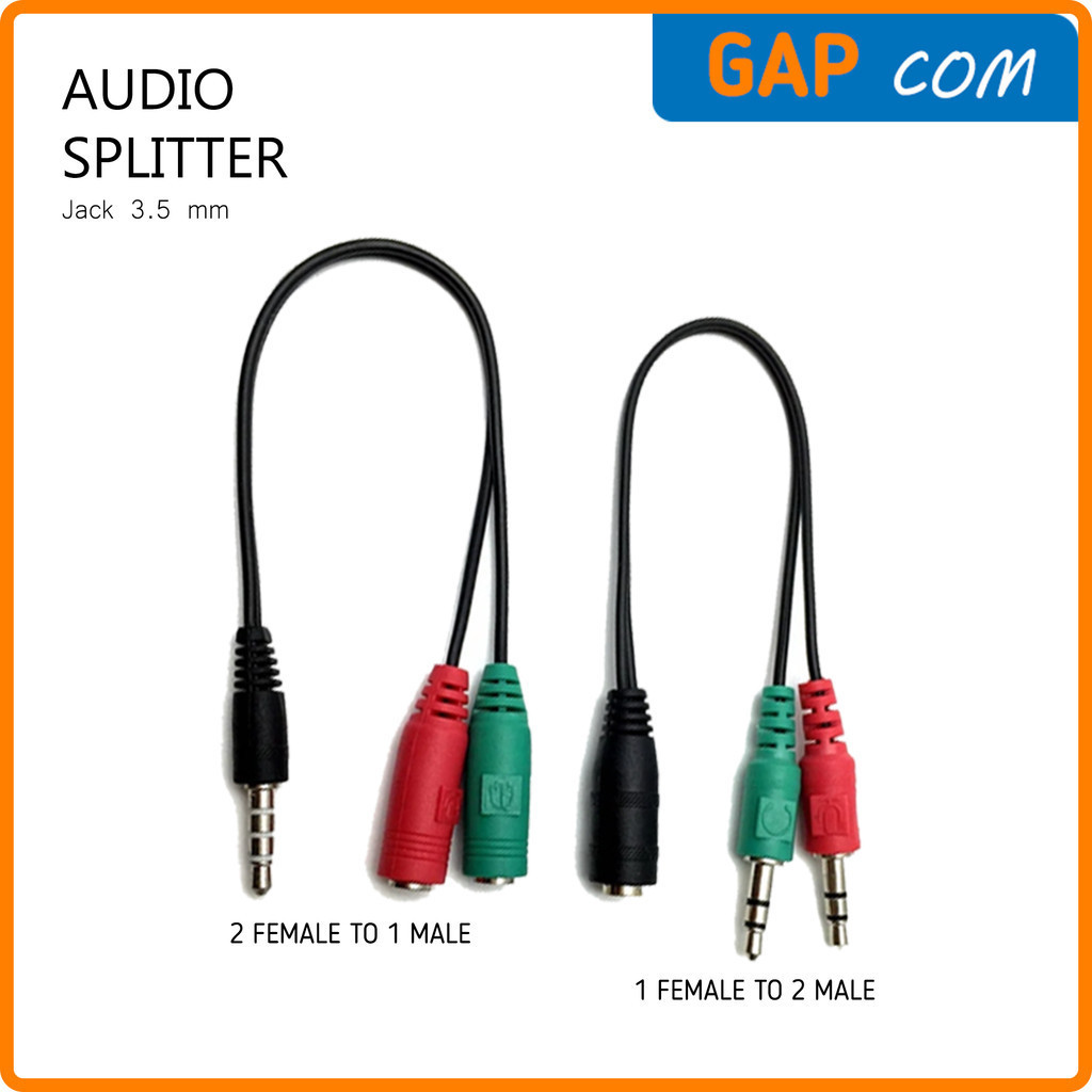 Spliter Headphone Jack 3.5mm 2 Female to 1 Male/1 Female to 2 Male Converter Audio Microphone