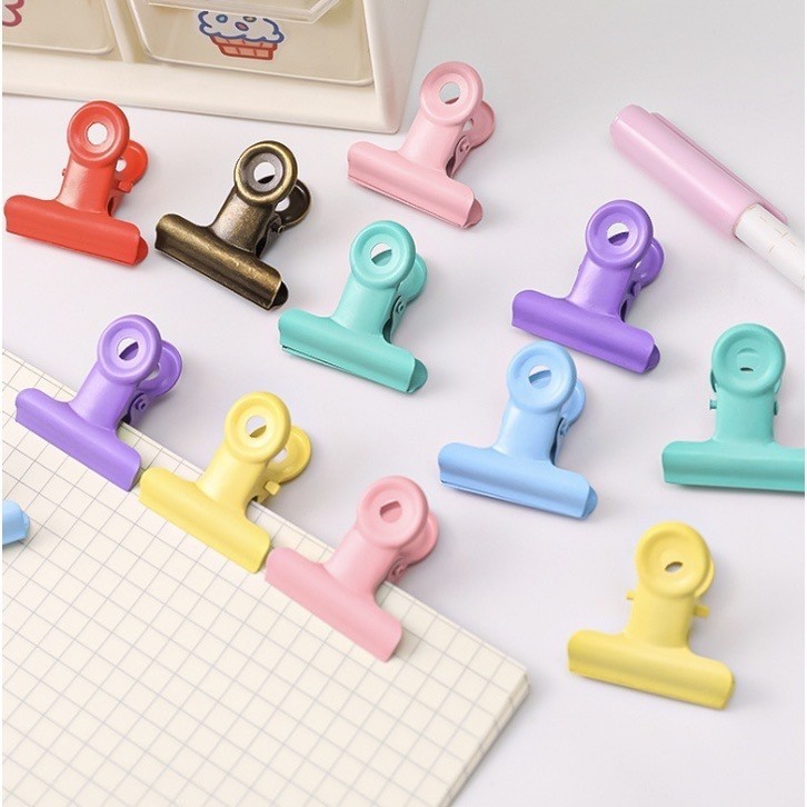 

Minikidi Binder Clip Klip Besi Penjepit Kertas Import Warna-Warni Macaron Aesthetic Tebal/Paper Klip - CB04