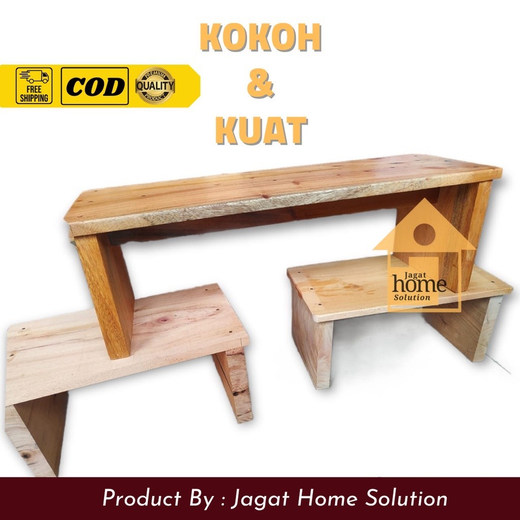 Promo Dingklik Panjang 50 Cm x 17 Cm x 13 Cm Jojodog Jengkok Kursi Jongkok Dingklik Kayu Bisa Custom