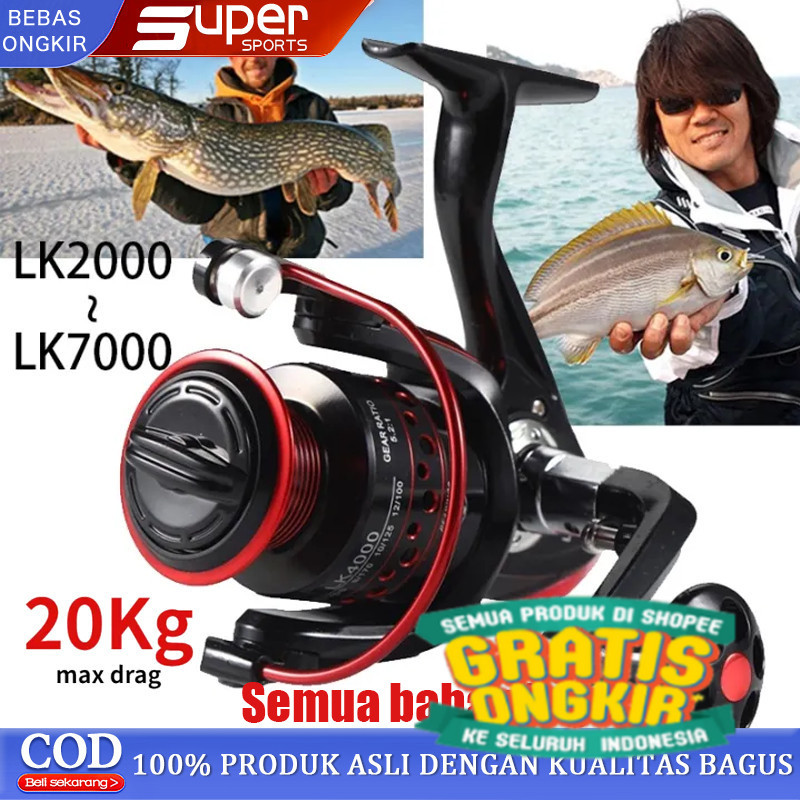 【Semua bahan logam】Reel Pancing LK2000-7000 Reel Pancing Full Metal 20Kg Tarik Maksimum Pegangan CNC