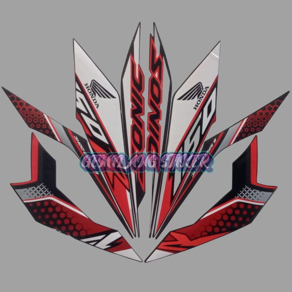 Striping Decal Polet Sticker honda sonic 150 r 2019 hitam list body standar