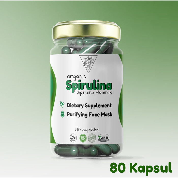 

[[ K23 - BEST SELLER ]] Spirulina Kapsul - Betakaroten & Klorofil Isi 80 Halal & Organik