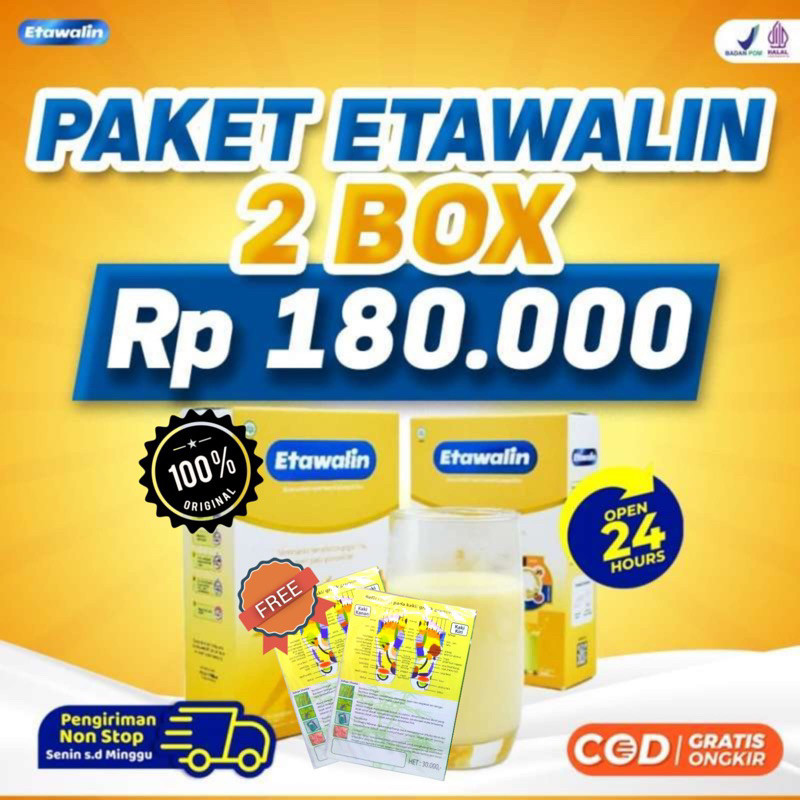 

(PROMO 2 BOX) Susu ETAWALIN FREE KOYO Solusi Nyeri Sendi Asam Urat Rematik Nyeri Punggung