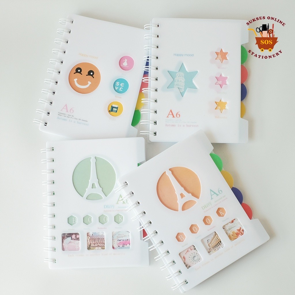 

GG Buku Tulis Spiral A6-90 Index Cover Plastik/Buku Spiral/Catatan/Note book/Notebook