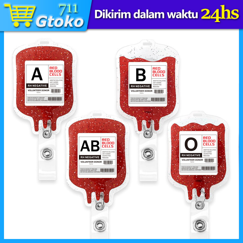 

Gantungan Yoyo ID Card Name Tag Bentuk Blood Bag Kantong Infus Darah Gantungan Kunci Retractable Keychain Flexible