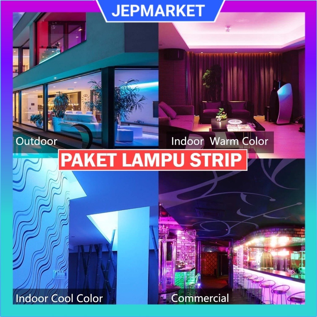 LAMPU LED STRIP REMOT RGB PANJANG 5M 10M WATERPROOF ANTI AIR REMOT LAMPU LED HIAS WARNA WARNI LAMPU 