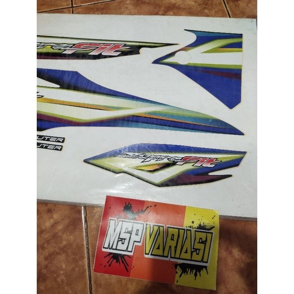 Striping Motor Supra Fit New Biru Hitam Original AHM ( 871X0 KTL 690 )