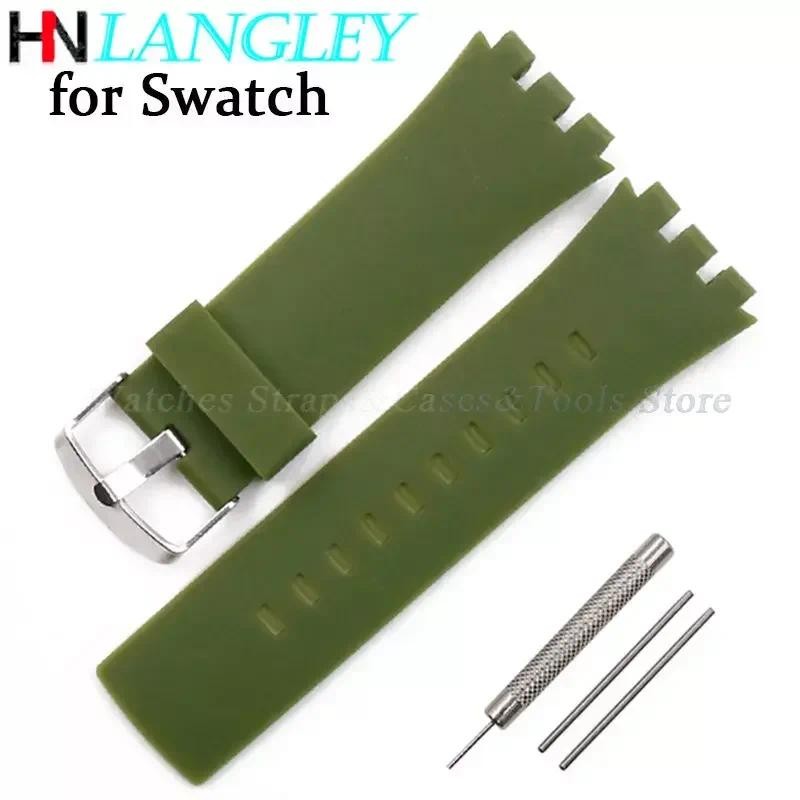 Rubber Watch Strap for SWATCH for TOUCH SURB100 SURW100 Silicone Watchbands 22mm Men Women Sports Br