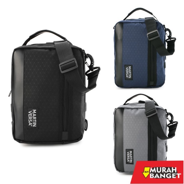 tas selempang pria kekinian Martin Versa Tas Pria CH13 EVOX Kanvas Selempang Man Slingbag - BLACK
