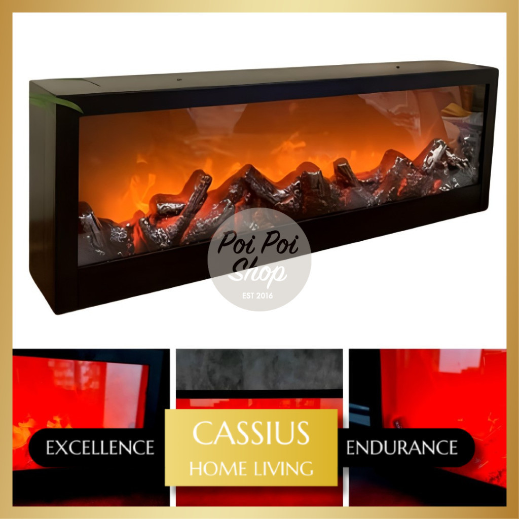 Lampu Dekor LED Fireplace Minimalis Api Unggun Tungku Api Panjang Erope Dekorasi Rumah Dinding Desig