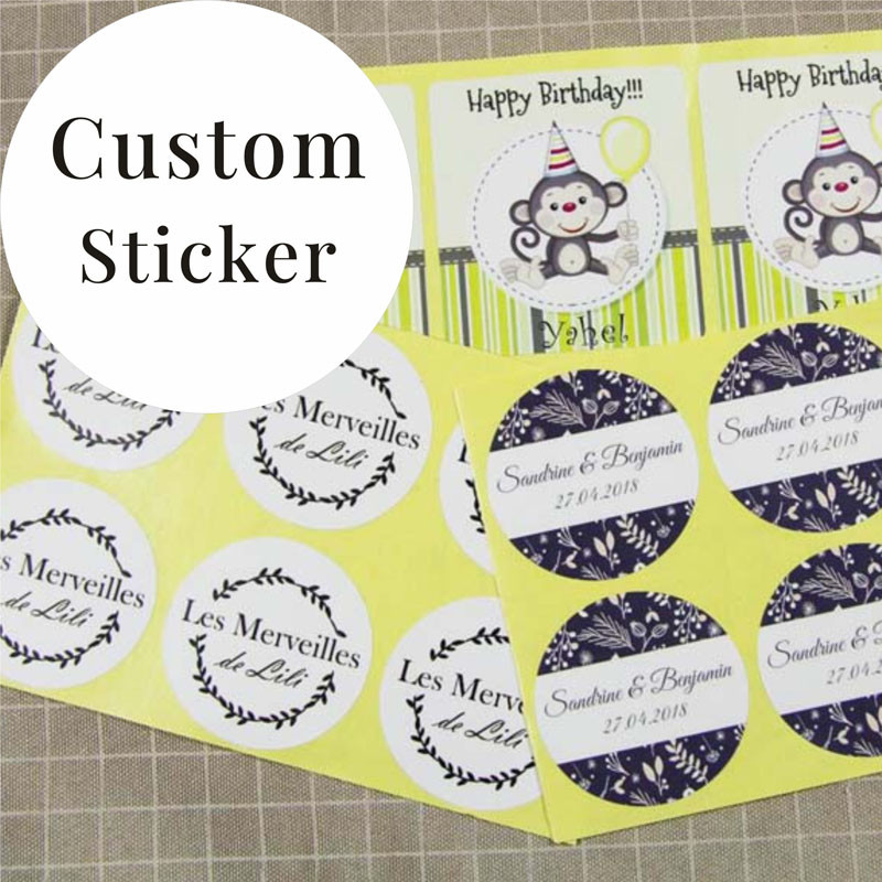 

100PCS 3 4 5 6 7 8 9 10 cm custom sticker and Customized LOGO/Wedding stickers/Design Your Own Stickers/Personalized stickers