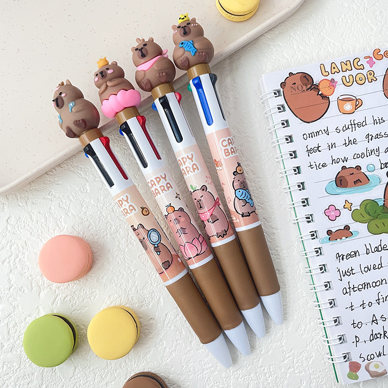 

AWC PULPEN CETEK MEKANIK 0,5 MM MOTIF CAPYBARA 4 WARNA TINTA / PULPEN GEL KAPIBARA KAWAII