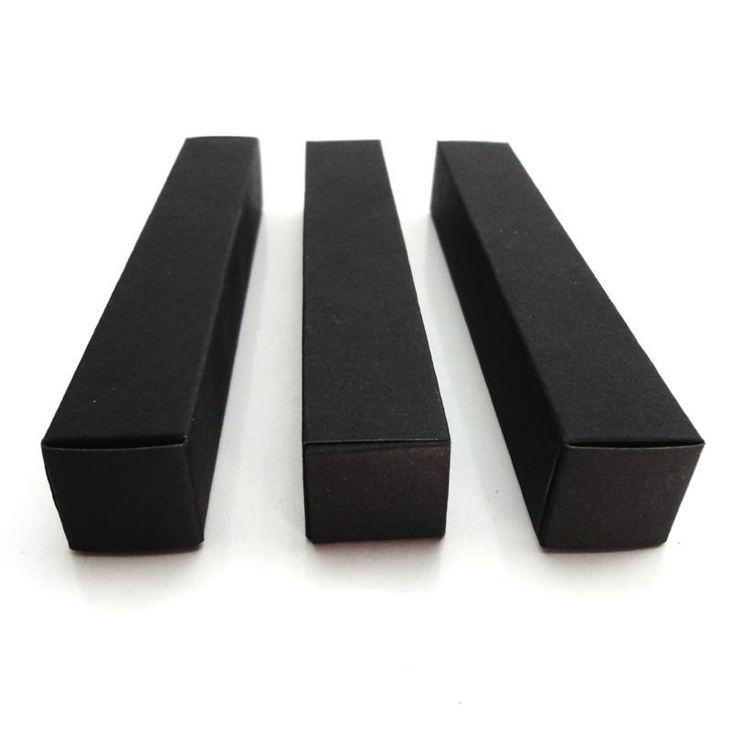 

2*2*12cm Black Paper Box for Essential Oil Perfume sample bottle Lipstick Stroage Boxes Craft Gift boxes valve tubes